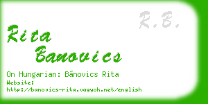 rita banovics business card